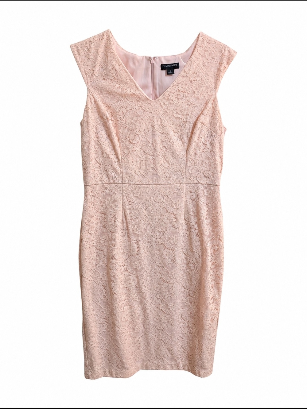 Liz Claiborne Blush Pink Lace Sheath Dress